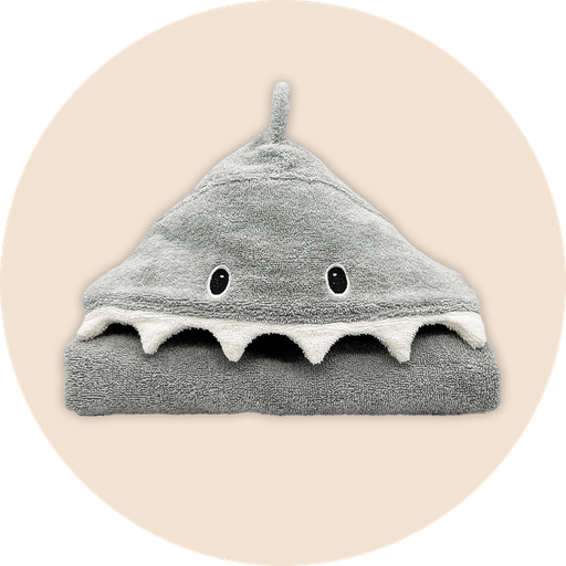 [US0168] Poncho de bain "Shark" coton bio